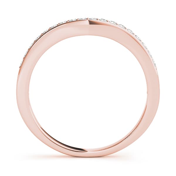 Prong-In-Channel Curved Wedding Band (1/4 ct. tw.), Side view in rose gold