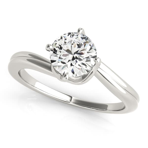 Round Solitaire Bypass Engagement Ring — style 50905 in 10k White Gold