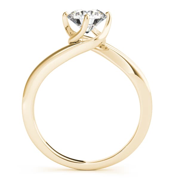 Round Solitaire Bypass Engagement Ring, style 50905, Side view in yellow gold