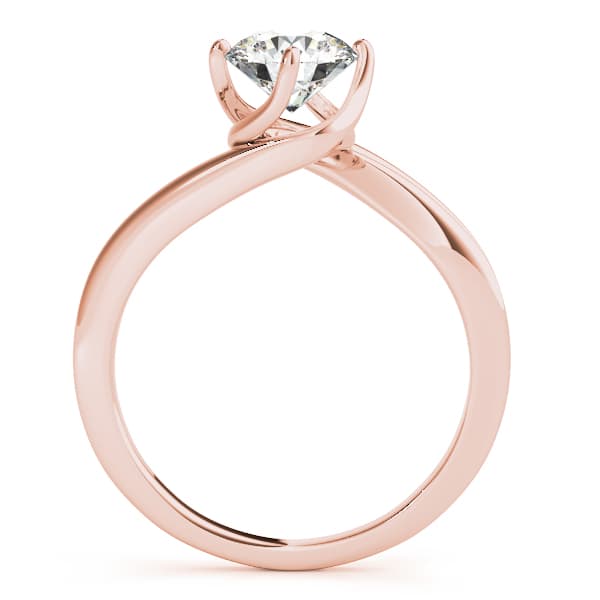 Round Solitaire Bypass Engagement Ring, style 50905, Side view in rose gold