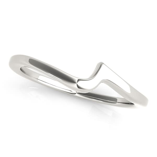 Curved Wedding Band — 1 CT — White Gold