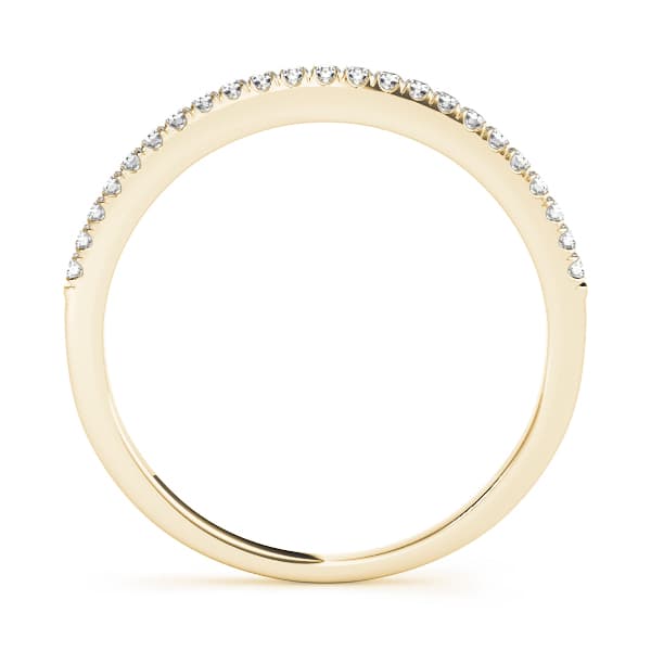 Straight Split Prong Wedding Band (1/8 ct. tw.), Side view in yellow gold