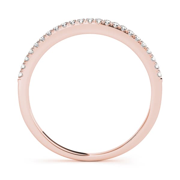 Straight Split Prong Wedding Band (1/8 ct. tw.), Side view in rose gold