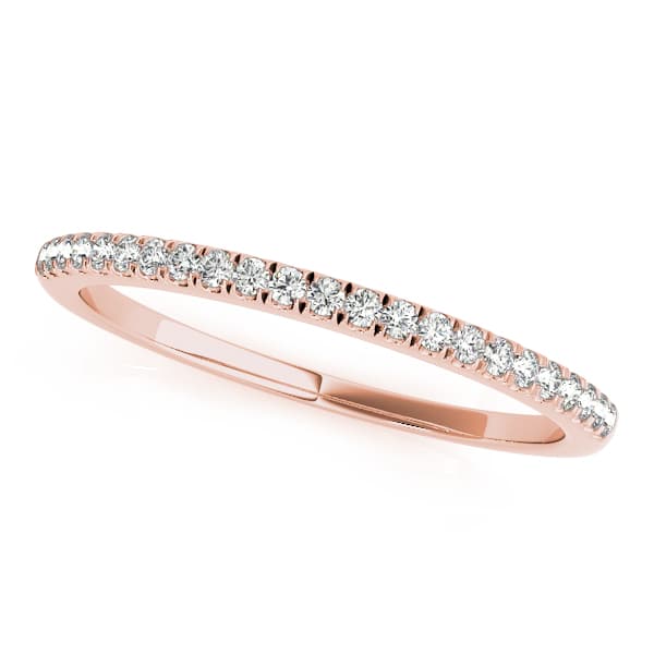 Prong Set Wedding Bands (1/8 ct. tw.), Front view in rose gold