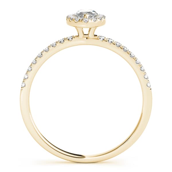 Marquise Halo Engagement Ring, style 50908, Side view in yellow gold