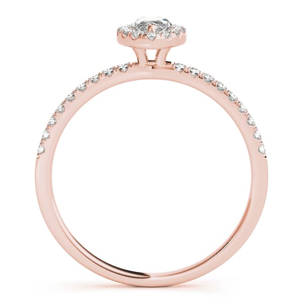Marquise Halo Engagement Ring, style 50908, Side view in rose gold