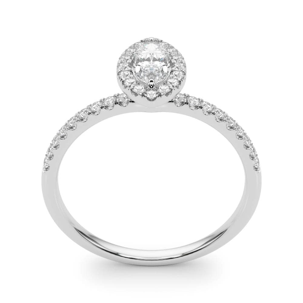 Marquise Halo Engagement Ring, style 50908, Top view in white gold or platinum