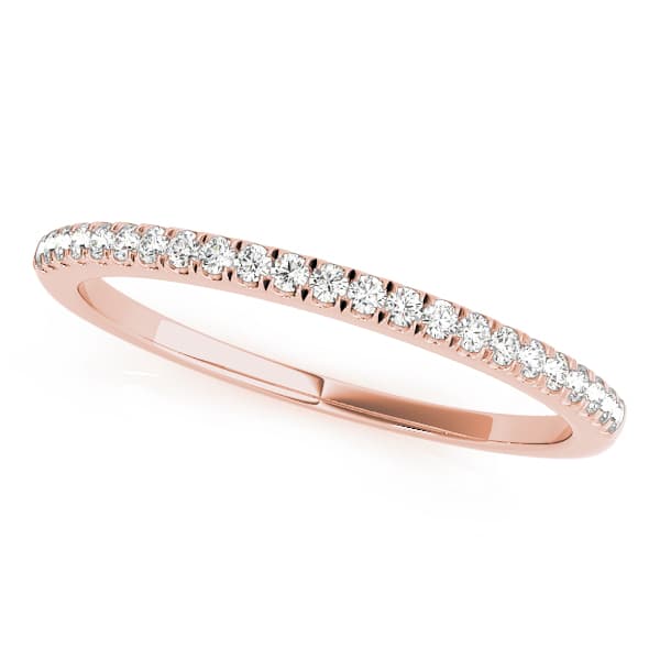 Single Row U-Prong Wedding Ring (1/8 ct. tw.), Front view in rose gold