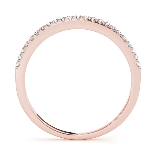 Single Row U-Prong Wedding Ring (1/8 ct. tw.), Side view in rose gold