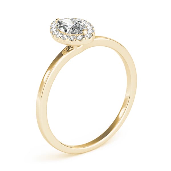 Marquise Halo Engagement Ring, style 50909, Angle view in yellow gold