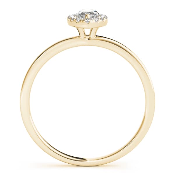 Marquise Halo Engagement Ring, style 50909, Side view in yellow gold