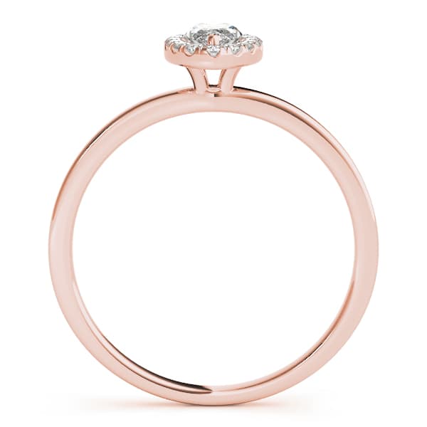 Marquise Halo Engagement Ring, style 50909, Side view in rose gold