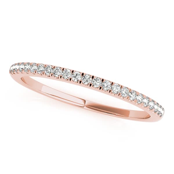 Prong Set Wedding Bands (1/8 ct. tw.), Front view in rose gold