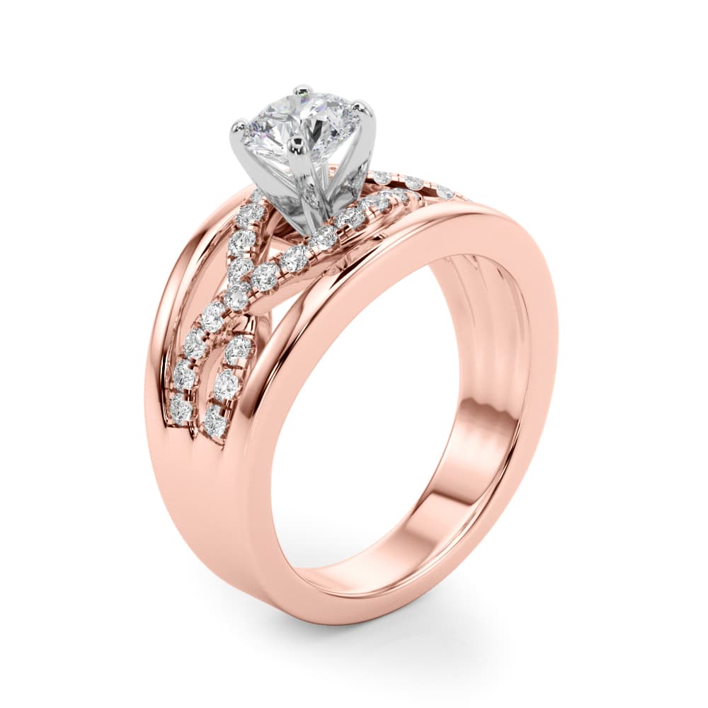 Infinity Twisted Shank Engagement Ring, style 50910, Angle view in rose gold