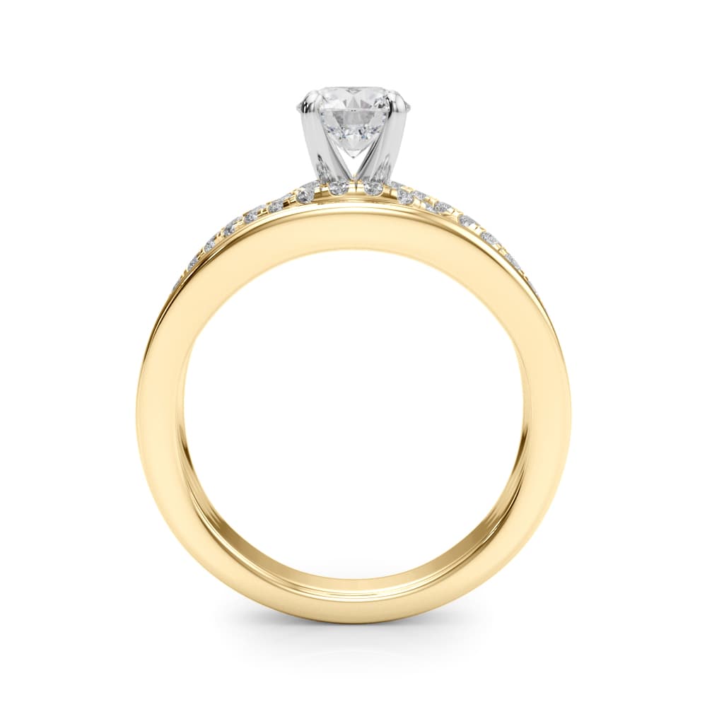 Infinity Twisted Shank Engagement Ring, style 50910, Side view in yellow gold