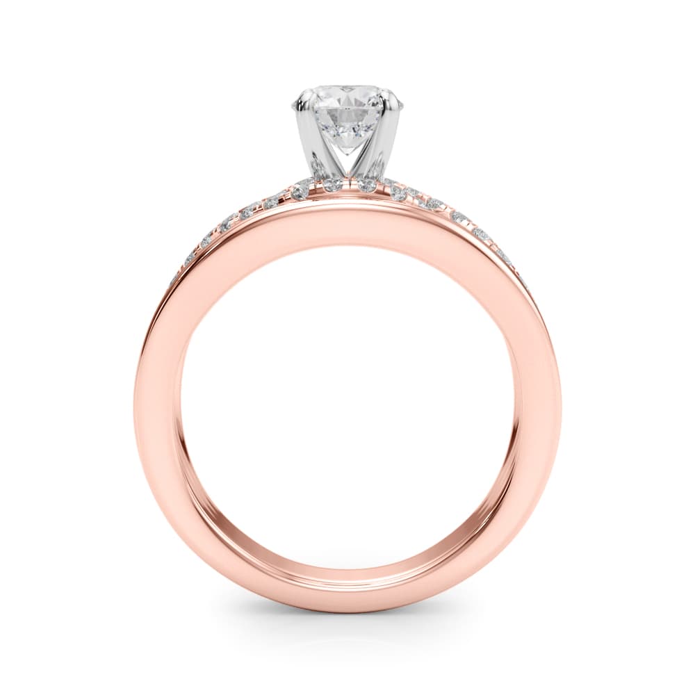 Infinity Twisted Shank Engagement Ring, style 50910, Side view in rose gold