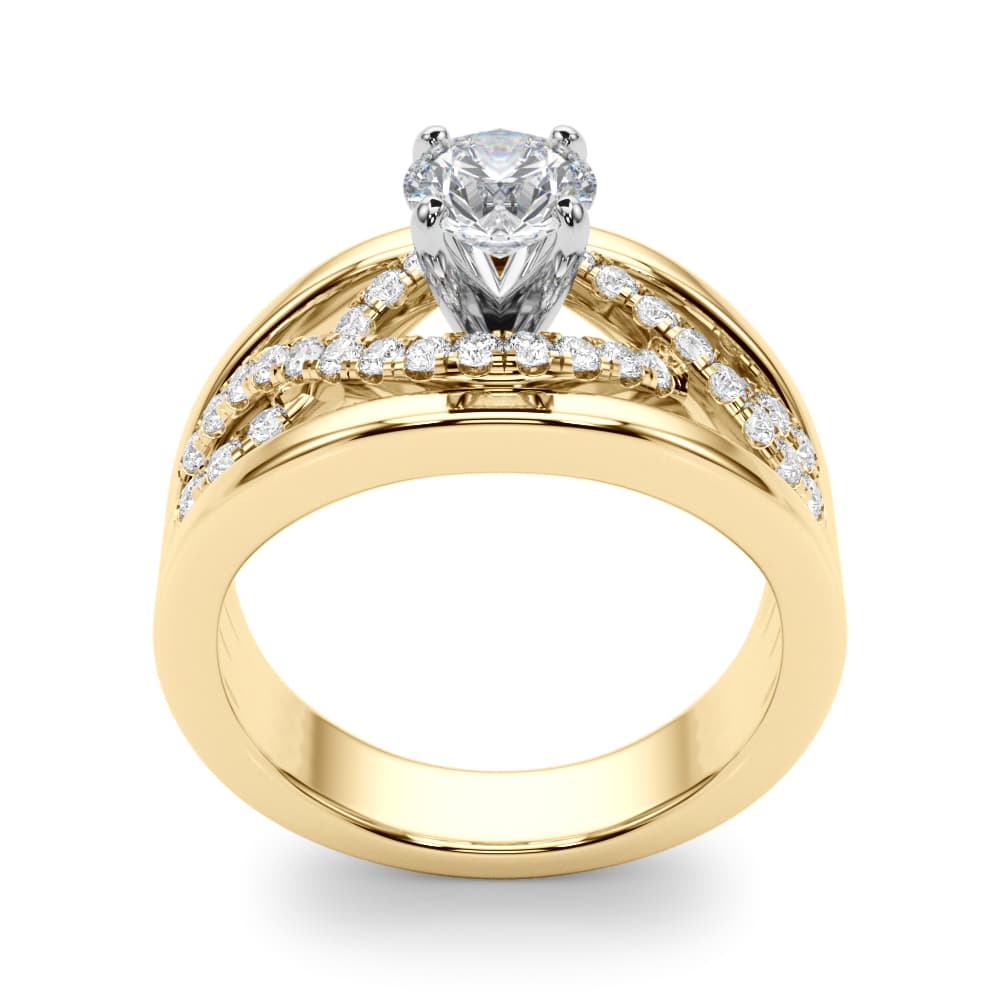 Infinity Twisted Shank Engagement Ring, style 50910, Top view in yellow gold