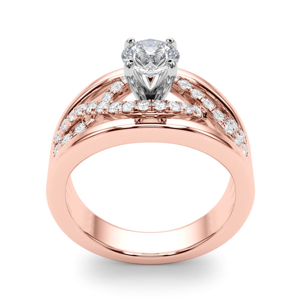 Infinity Twisted Shank Engagement Ring, style 50910, Top view in rose gold