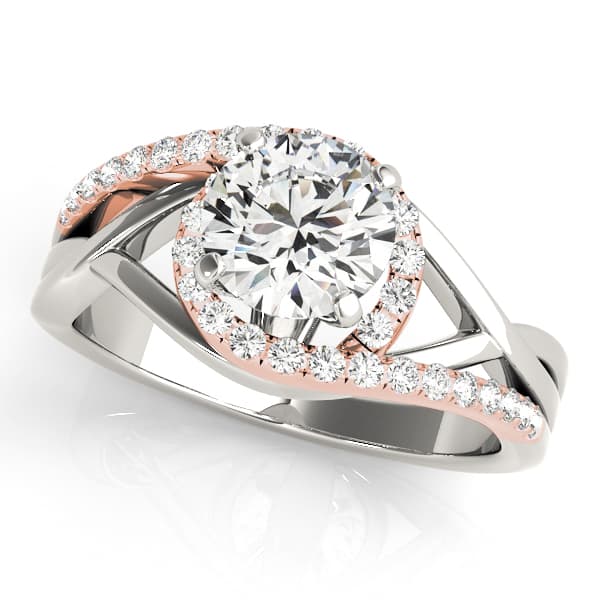 Bypass Halo Engagement Ring — style 50911 in 10k White Gold