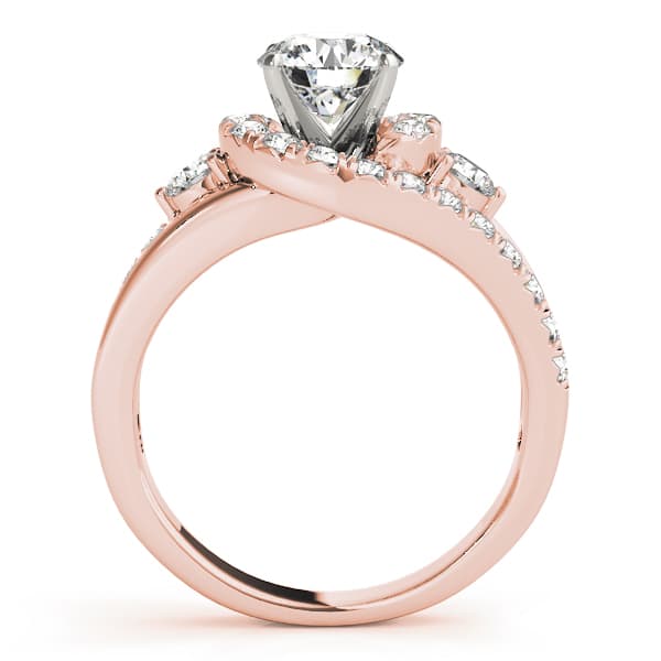 Bypass Swirl Halo Engagement Ring, style 50913, Side view in rose gold