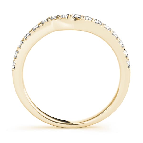 French Cut Curved Wedding Bands (1/4 ct. tw.), Side view in yellow gold
