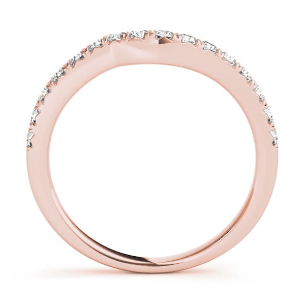 French Cut Curved Wedding Bands (1/4 ct. tw.), Side view in rose gold