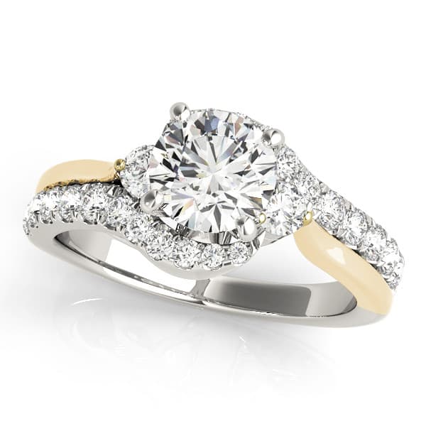 Bypass Halo Engagement Ring — style 50914 in 10k White Gold