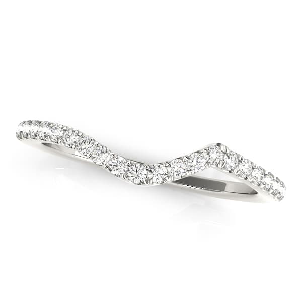 Curved Wedding Band — White Gold