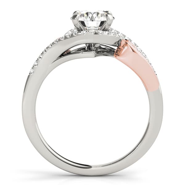 Swirl Halo Engagement Ring, style 50915, Side view in rose gold