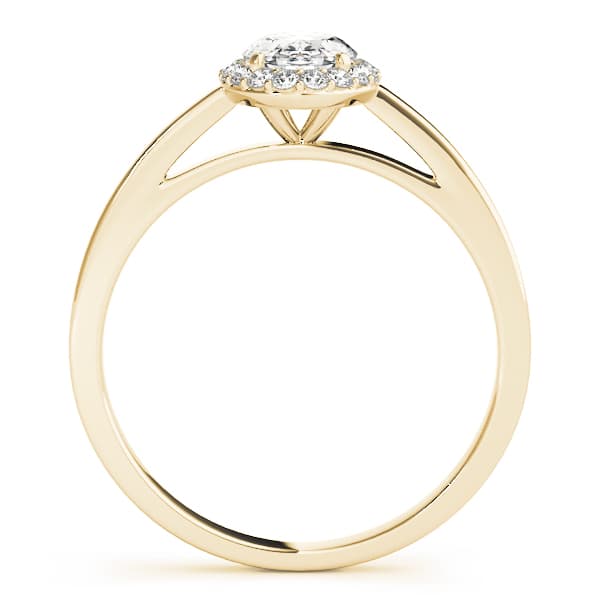 Oval Halo Engagement Ring, style 50916, Side view in yellow gold