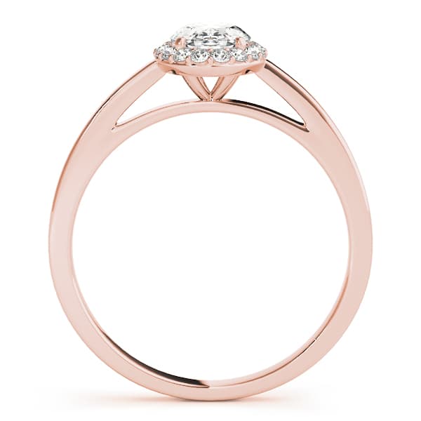 Oval Halo Engagement Ring, style 50916, Side view in rose gold