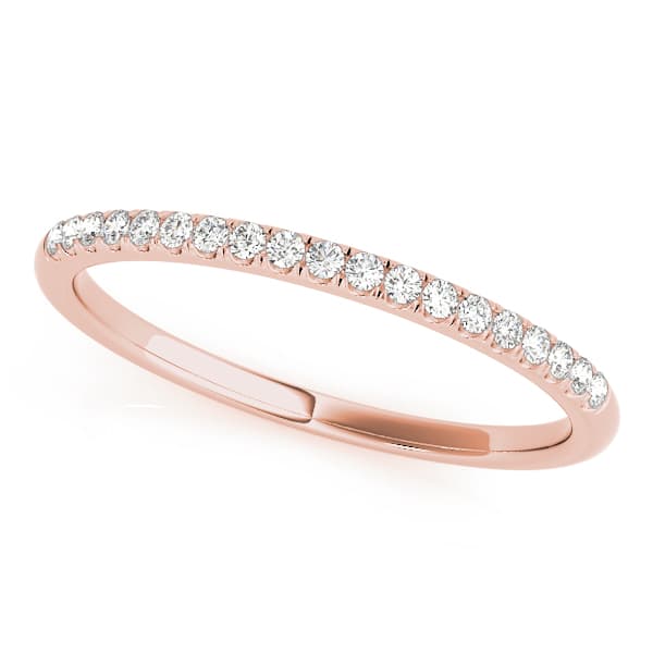 Single-Row Split-Prong Wedding Band (1/8 ct. tw.), Front view in rose gold