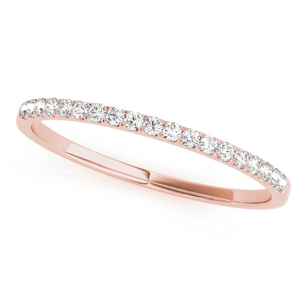 Straight Split Prong Wedding Band (1/8 ct. tw.), Front view in rose gold