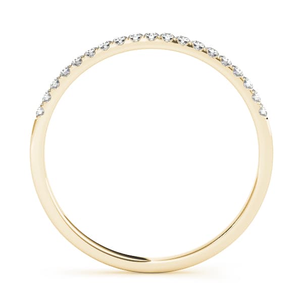 Straight Split Prong Wedding Band (1/8 ct. tw.), Side view in yellow gold