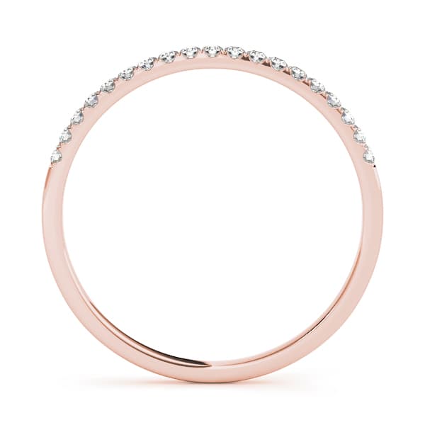 Straight Split Prong Wedding Band (1/8 ct. tw.), Side view in rose gold