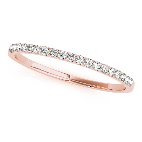 Prong Set Wedding Bands (1/8 ct. tw.), Front view in rose gold