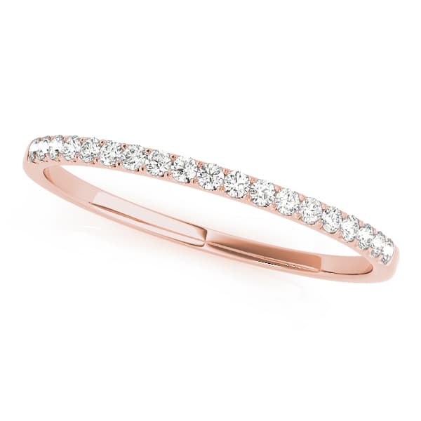 Straight Wedding Band (1/8 ct. tw.), Front view in rose gold
