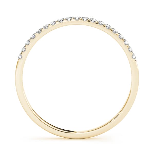 Prong Set Wedding Band (1/8 ct. tw.), Side view in yellow gold