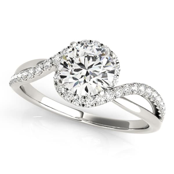 Bypass Split Shank Engagement Ring — style 50922 in 10k White Gold