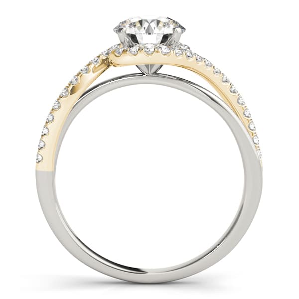 Bypass Split Shank Engagement Ring, style 50922, Side view in yellow gold