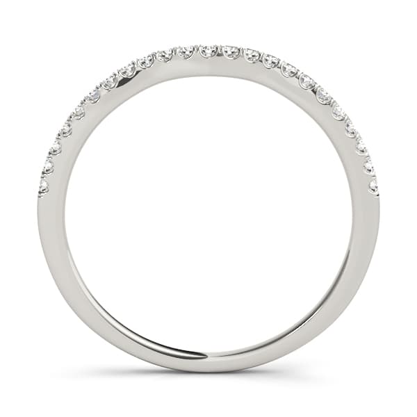Curved Split Prong Wedding Band (1/8 ct. tw.), Side view in yellow gold