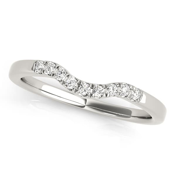 Split Prong Curved Wedding Bands — View 1