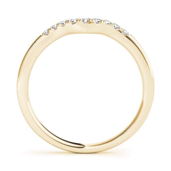 Split Prong Curved Wedding Bands (0.09 ct. tw.), Side view in yellow gold