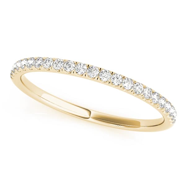 Straight Diamond Band (1/8 ct. tw.), Front view in yellow gold