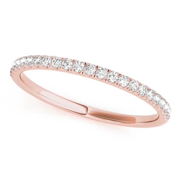 Straight Diamond Band (1/8 ct. tw.), Front view in rose gold