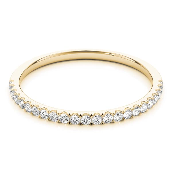 Straight Diamond Band (1/8 ct. tw.), On hand view in yellow gold