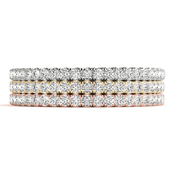 Straight Diamond Band (1/8 ct. tw.), Top view in white gold or platinum
