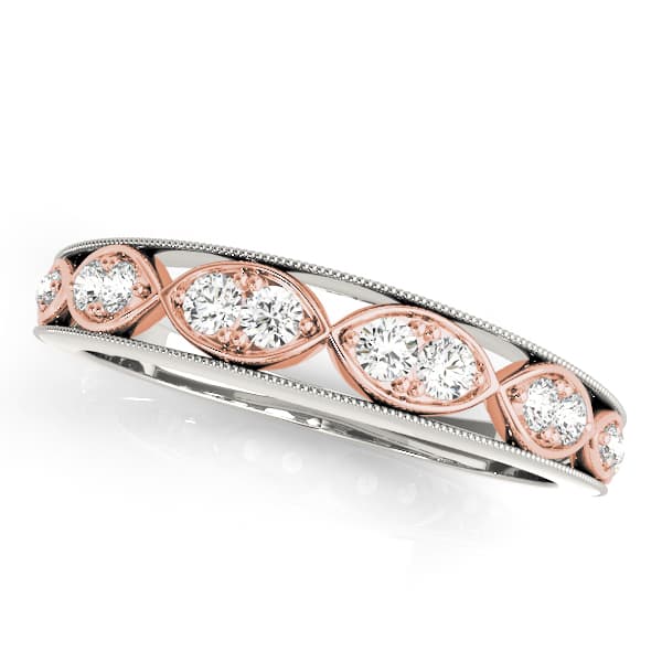 Wedding Bands Prong Set — White Gold