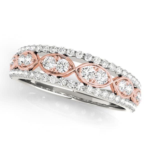 Wedding Bands Prong Set — White Gold