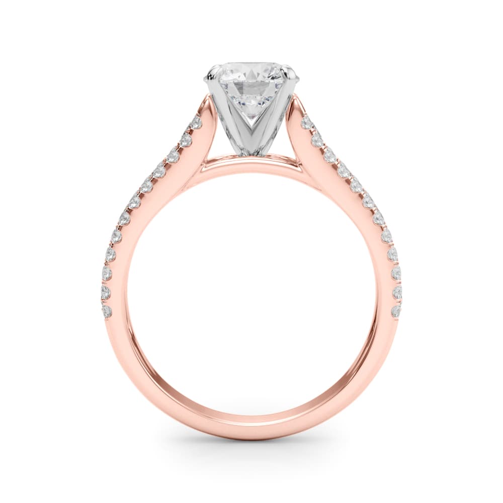 Multi-Row Cathedral Engagement Ring, style 50928, Side view in rose gold